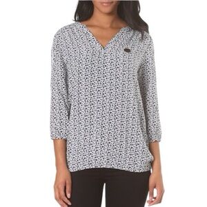 Naketano Brave New Word Hearts V-Neck Blouse size L